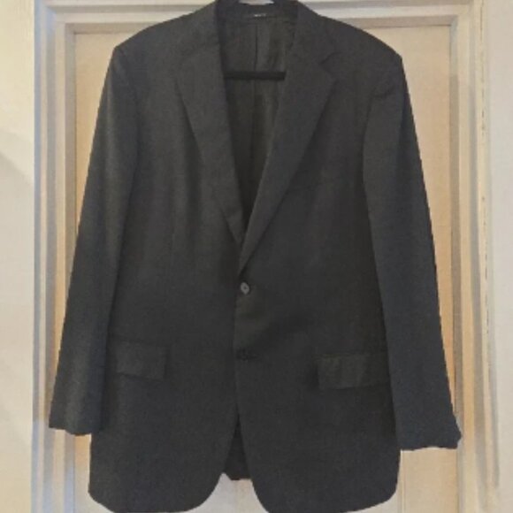 Ermenegildo Zegna Multi Season Wool Single Breasted Mens Blazer Black Size 44R